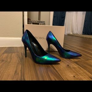 BCBGeneration mermaid metallic heels